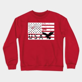 USA American Flag Vintage with eagle Patriotic Day 4th of July Crewneck Sweatshirt